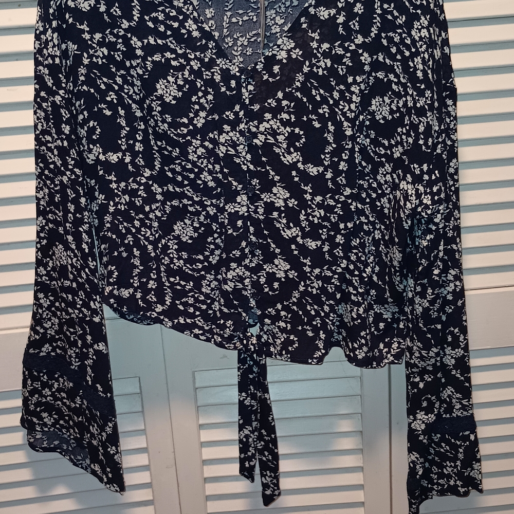Floral Tie-Front Blouse
